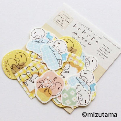 mizutama kokoro moyou Flake Stickers - Fluffy - Furukawa Shiko - Default Title by Techo Treats Stationery