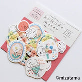 mizutama kokoro moyou Flake Stickers - Happy - Furukawa Shiko - Default Title by Techo Treats Stationery
