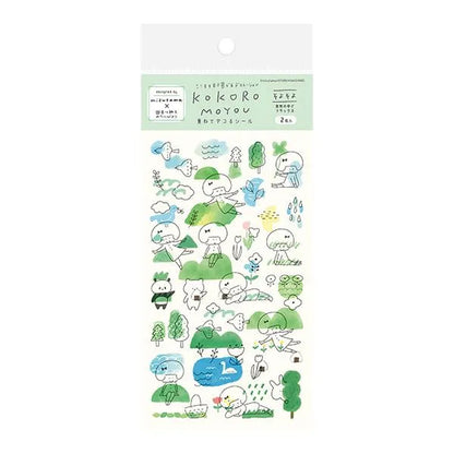 mizutama kokoro moyou Layered Decoration Sticker Sheet - Breezy - Furukawa Shiko - Default Title by Techo Treats Stationery