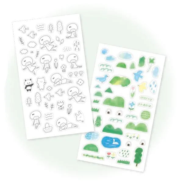 mizutama kokoro moyou Layered Decoration Sticker Sheet - Breezy - Techo Treats