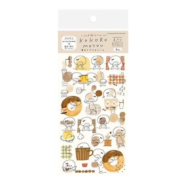 mizutama kokoro moyou Layered Decoration Sticker Sheet - Chilling - Techo Treats