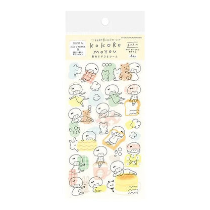 mizutama kokoro moyou Layered Decoration Sticker Sheet - Fluffy - Furukawa Shiko - Default Title by Techo Treats Stationery