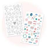mizutama kokoro moyou Layered Decoration Sticker Sheet - Happy - Furukawa Shiko - Default Title by Techo Treats Stationery