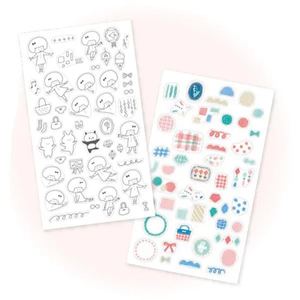 mizutama kokoro moyou Layered Decoration Sticker Sheet - Happy - Techo Treats