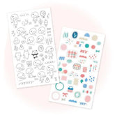 mizutama kokoro moyou Layered Decoration Sticker Sheet - Happy - Techo Treats