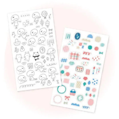 mizutama kokoro moyou Layered Decoration Sticker Sheet - Happy - Techo Treats