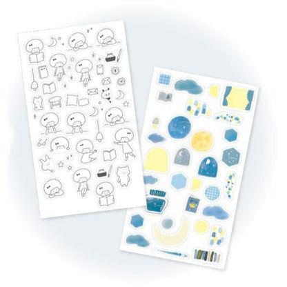 mizutama kokoro moyou Layered Decoration Sticker Sheet - Silence - Furukawa Shiko - Default Title by Techo Treats Stationery