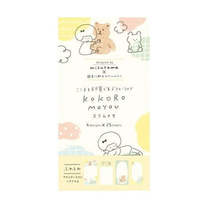 mizutama kokoro moyou Slim Memo - Fluffy - Furukawa Shiko - Default Title by Techo Treats Stationery