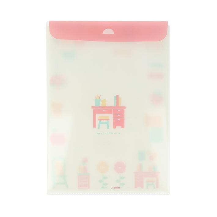 mizutama Vol.2 A4 Clear Folder with Envelope - Retro Pattern - Techo Treats