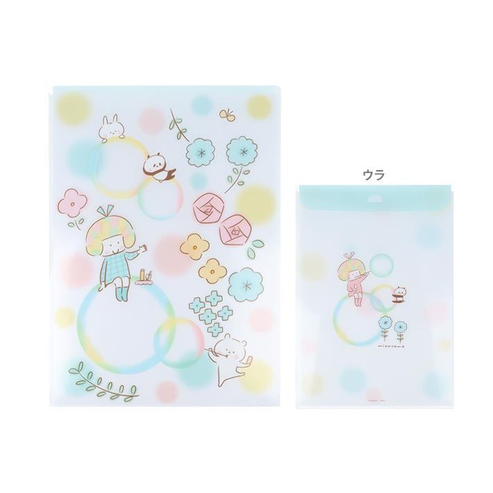 mizutama Vol.2 A4 Clear Folder with Envelope - Soap Bubble Pattern - Techo Treats