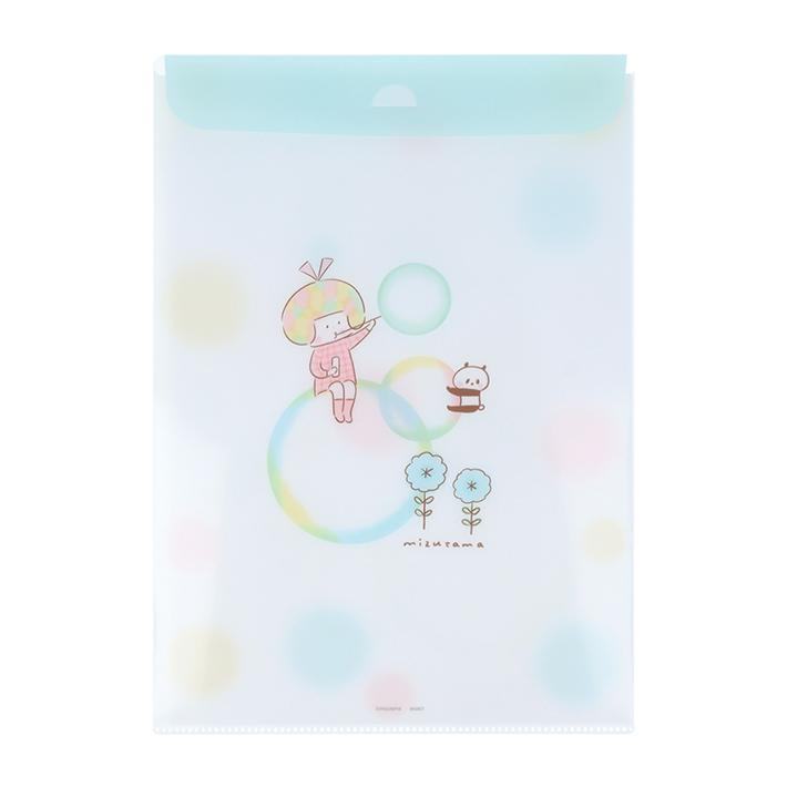 mizutama Vol.2 A4 Clear Folder with Envelope - Soap Bubble Pattern - Techo Treats