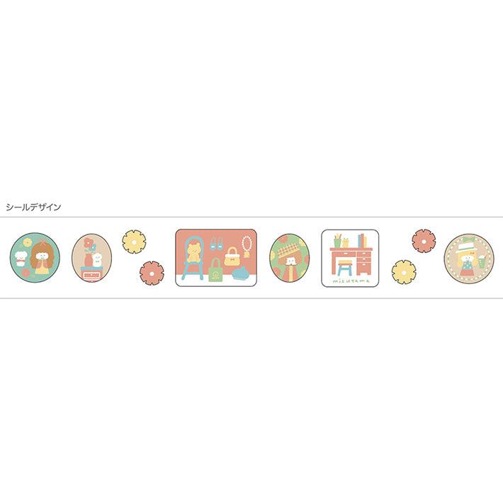 mizutama Vol.2 Masking Stickers in Box - Retro Pattern - Techo Treats