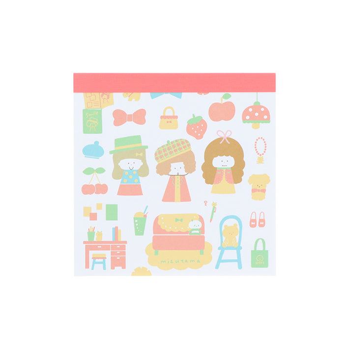 mizutama Vol.2 Square Memo - Retro Pattern - Sun-Star Stationery - Default Title by Techo Treats Stationery