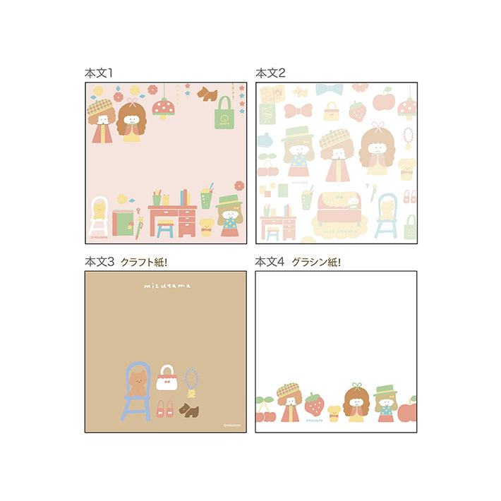 mizutama Vol.2 Square Memo - Retro Pattern - Sun-Star Stationery - Default Title by Techo Treats Stationery