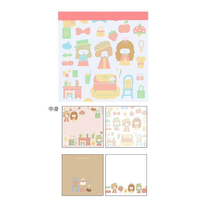 mizutama Vol.2 Square Memo - Retro Pattern - Sun-Star Stationery - Default Title by Techo Treats Stationery