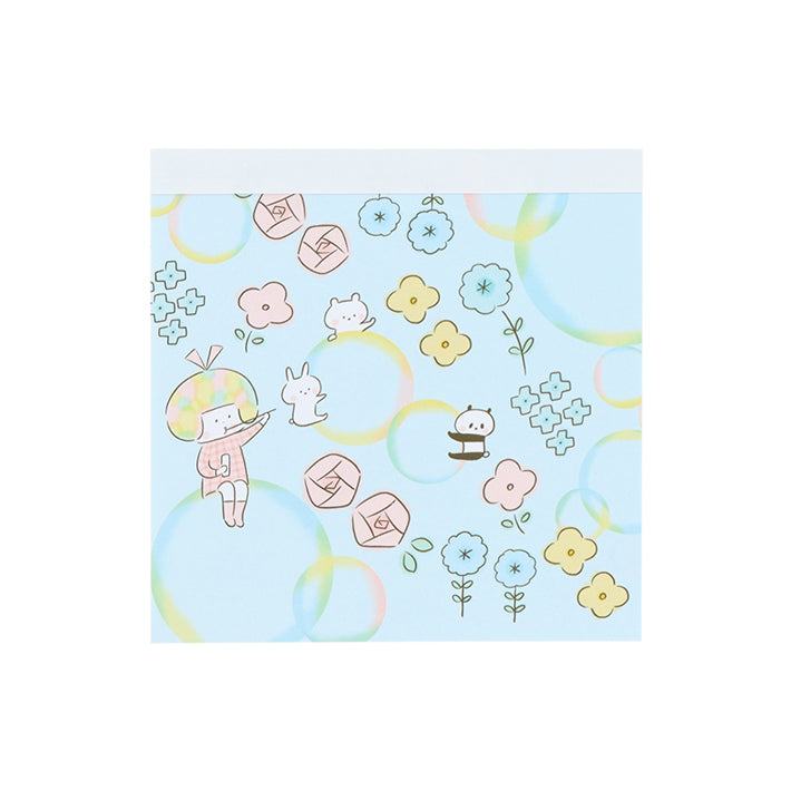 mizutama Vol.2 Square Memo - Soap Bubble Pattern - Techo Treats