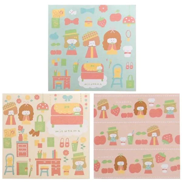 mizutama Vol.2 Sticker Pad - Retro Pattern - Sun-Star Stationery - Default Title by Techo Treats Stationery