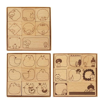 mizutama Wooden Stamp Set - Animal - Techo Treats