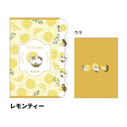 mofusand Vol.5 Die-cut 5-Pocket Clear Folder - Lemon Tea - Sun-Star Stationery - Default Title by Techo Treats Stationery