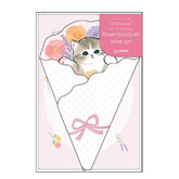 mofusand Vol.7 Die-cut Flower Bouquet Letter Set - Pink - Sun-Star Stationery - Default Title by Techo Treats Stationery