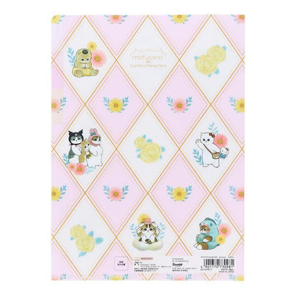 mofusand x Sanrio Characters A5 3-Pocket Clear Folder - Flower - Sun-Star Stationery - Default Title by Techo Treats Stationery
