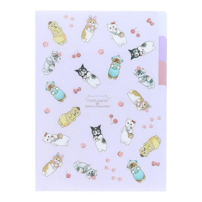mofusand x Sanrio Characters A5 3-Pocket Clear Folder - Plush Toy - Sun-Star Stationery - Default Title by Techo Treats Stationery