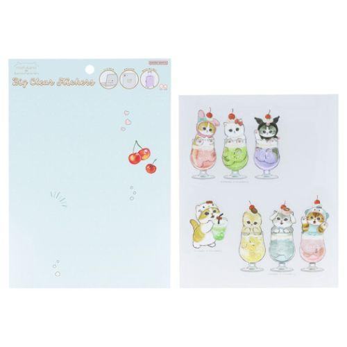 mofusand x Sanrio Characters Big Clear Sticker - Soda - Sun-Star Stationery - Default Title by Techo Treats Stationery