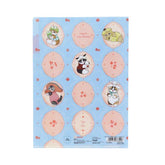 mofusand x Sanrio Vol.2 A5 3-Pocket Clear Folder - Retro Frame - Sun-Star Stationery - Default Title by Techo Treats Stationery