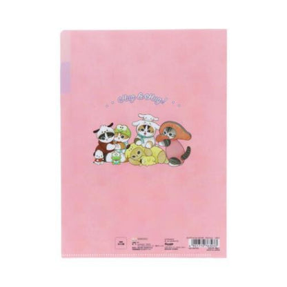 mofusand x Sanrio Vol.2 A5 3-Pocket Clear Folder - Ribbon - Sun-Star Stationery - Default Title by Techo Treats Stationery