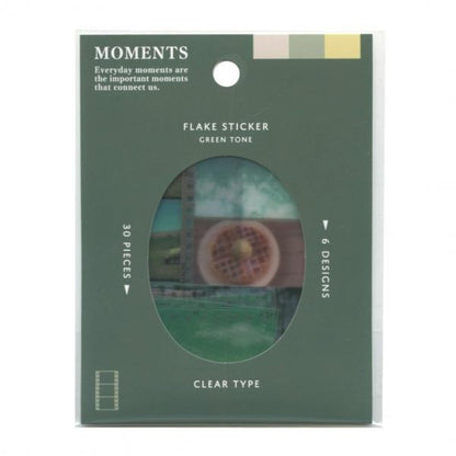 MOMENTS Flake Sticker - Green Tone - Techo Treats