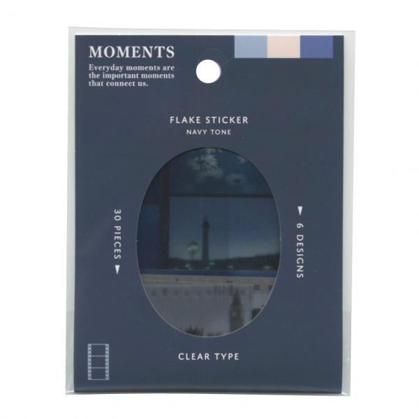 MOMENTS Flake Sticker - Navy Tone - Techo Treats