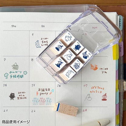 Moomin Planner Pal Rubber Stamp Set in Clear Case - Techo Treats