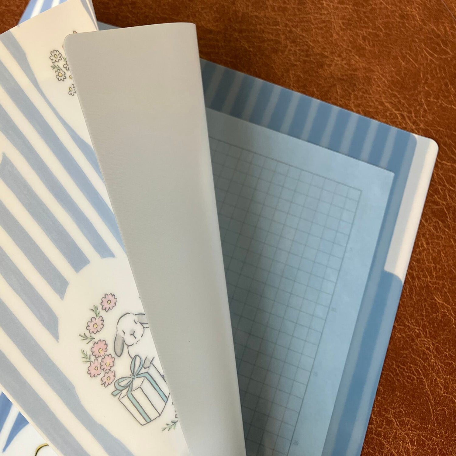 Moriyama Schinako A4 Clear Folder 3P - Ribbon and Rabbit - Techo Treats