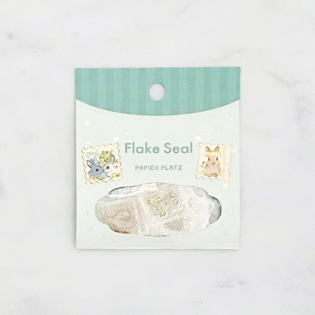Moriyama Schinako Flake Stickers - Rabbit and Flower Stamp - Techo Treats