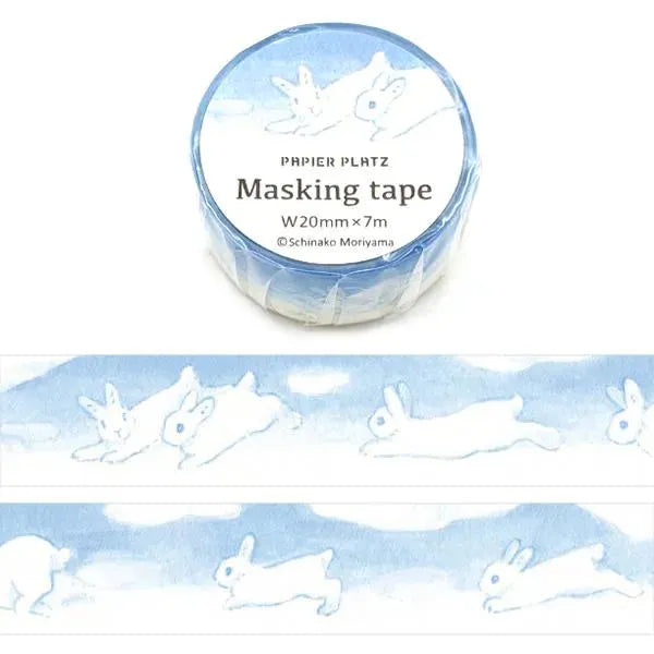 Moriyama Schinako Masking Tape - Rabbit Cloud - Techo Treats