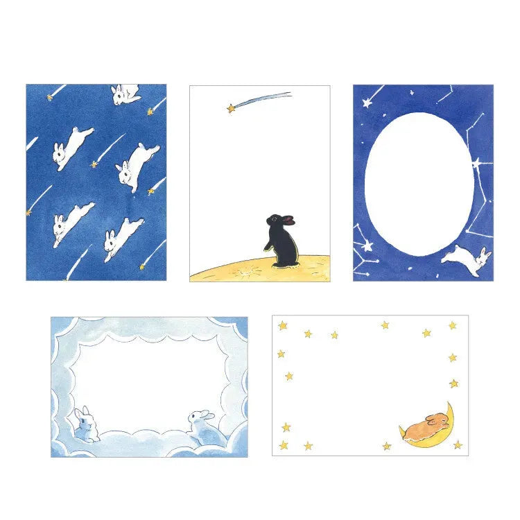 Moriyama Schinako Otegaru Simple Memo - Sky, Stars and Rabbits - Techo Treats