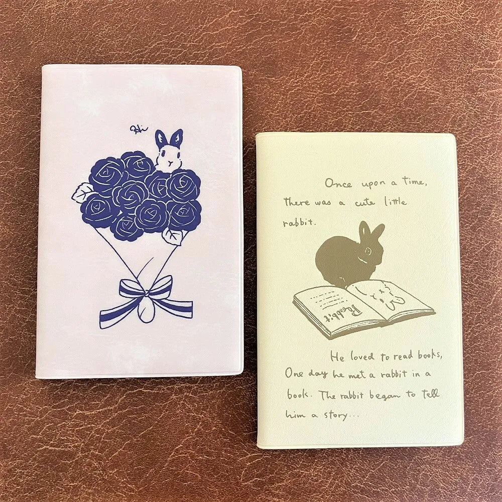 Moriyama Schinako Pocket Log Notebook - Rabbit and Picture Book - Techo Treats