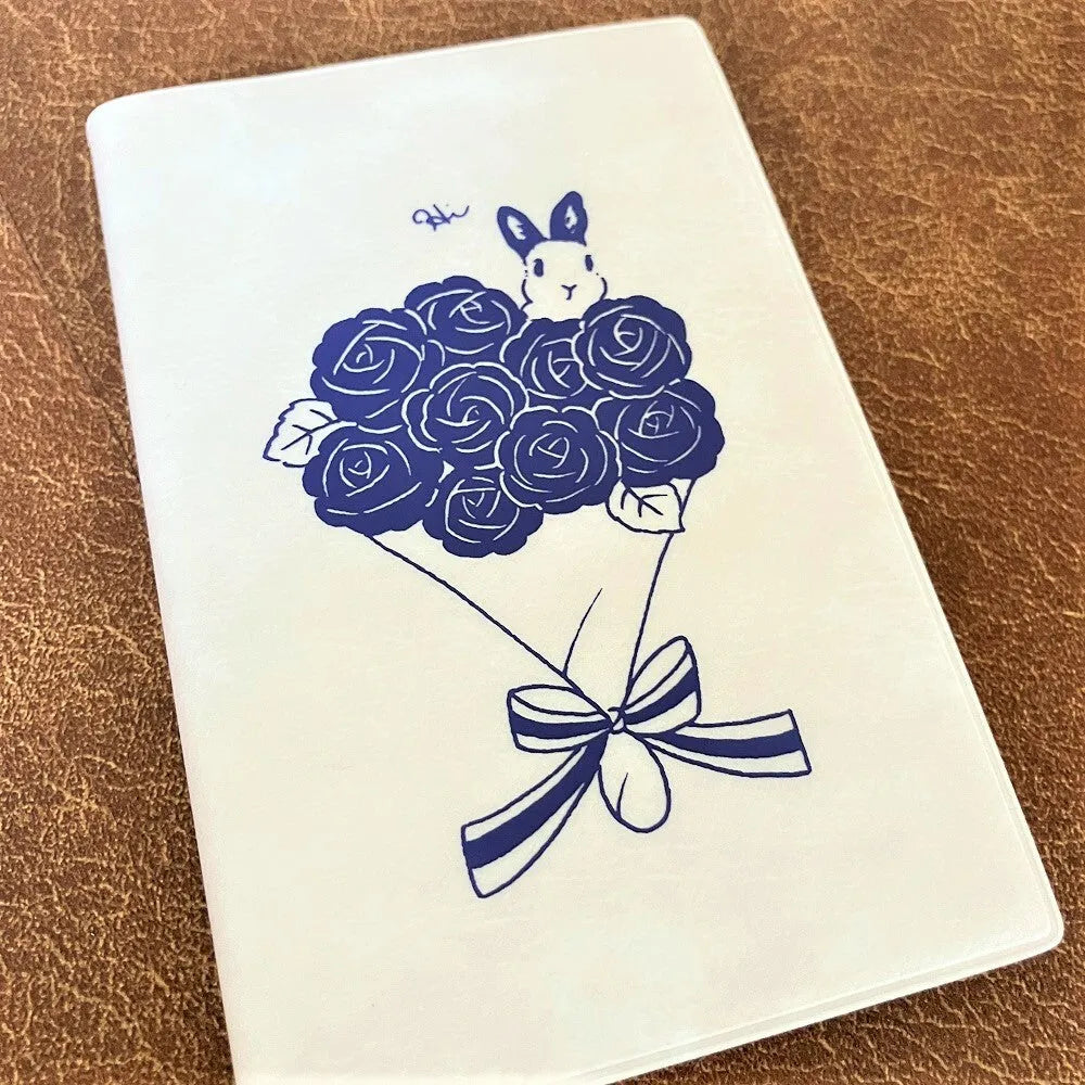 Moriyama Schinako Pocket Log Notebook - Rabbit with a Bouquet - Techo Treats