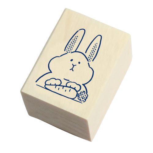 MT Pal Wooden Rubber Stamp - Rabbit Ready to Eat - Techo Treats