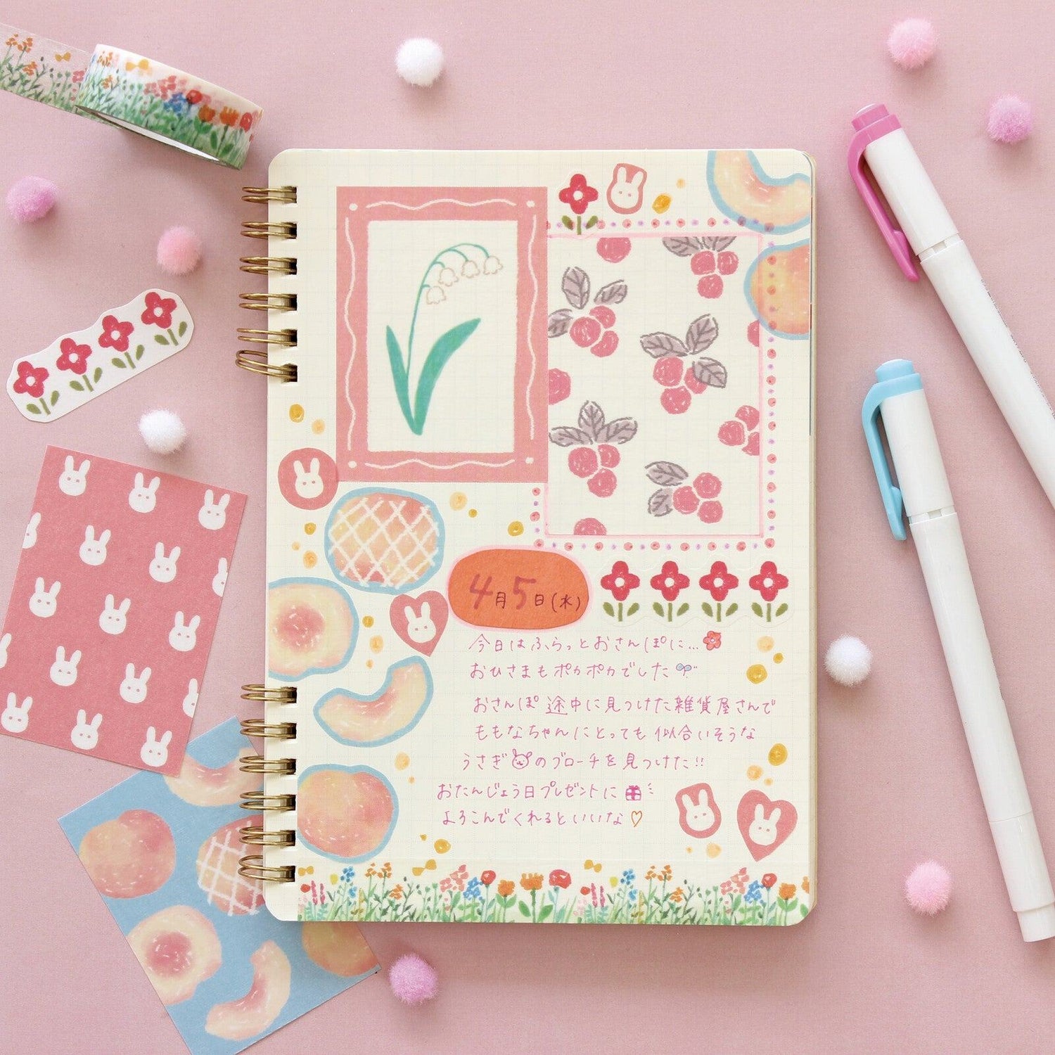 My Series Deco Seal - Peach - Furukawa Shiko - Default Title by Techo Treats Stationery