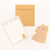 My Series Vol.4 Die-cut Mini Letter Set - Fluffy Bear - Furukawa Shiko - Default Title by Techo Treats Stationery