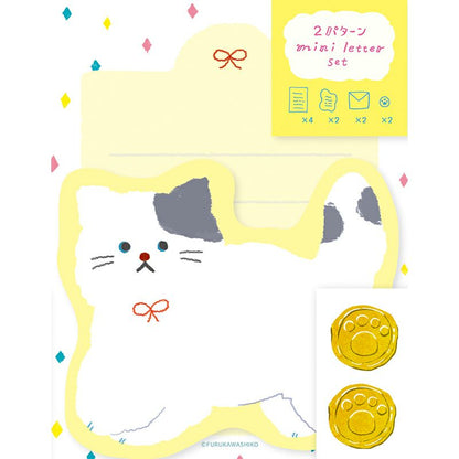 My Series Vol.4 Die-cut Mini Letter Set - Fluffy Cat - Furukawa Shiko - Default Title by Techo Treats Stationery