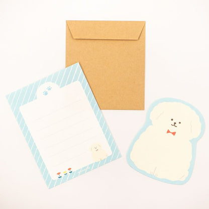 My Series Vol.4 Die-cut Mini Letter Set - Fluffy Dog - Furukawa Shiko - Default Title by Techo Treats Stationery