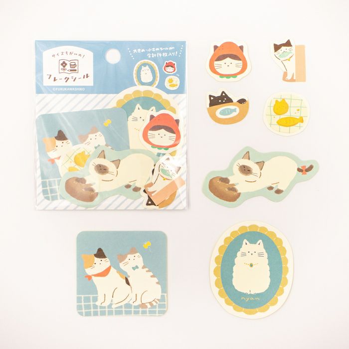 My Series Vol.4 Flake Stickers - Cats - Furukawa Shiko - Default Title by Techo Treats Stationery