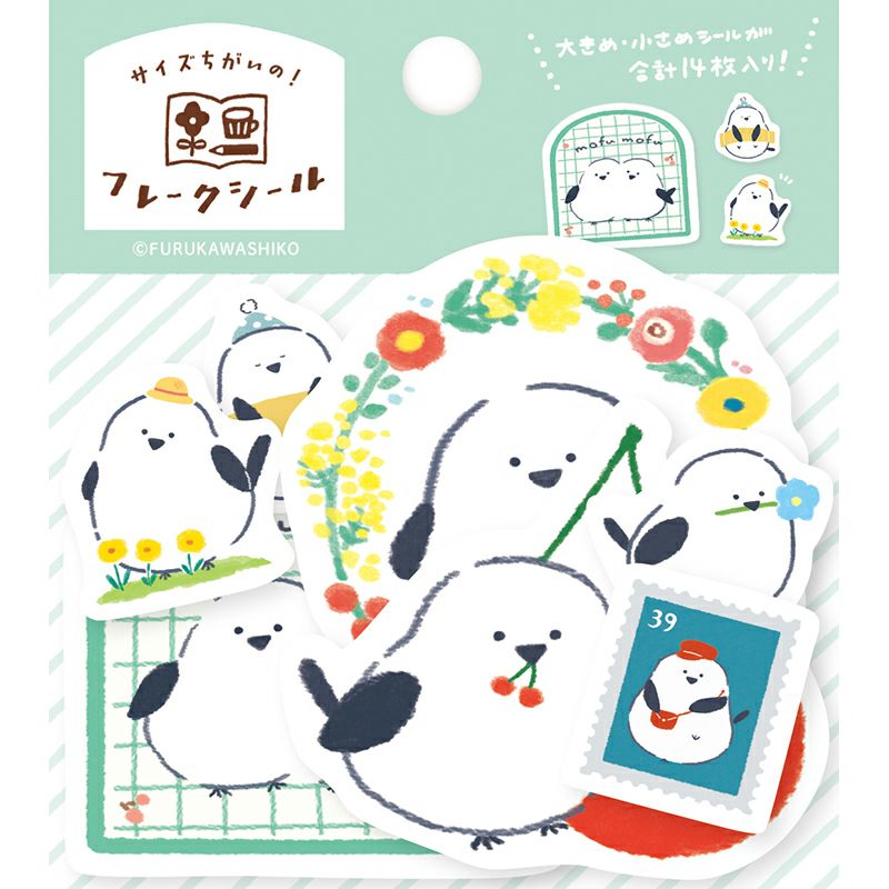 My Series Vol.4 Flake Stickers - Shimaenaga Long-tailed Tit - Furukawa Shiko - Default Title by Techo Treats Stationery
