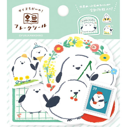 My Series Vol.4 Flake Stickers - Shimaenaga Long-tailed Tit - Furukawa Shiko - Default Title by Techo Treats Stationery