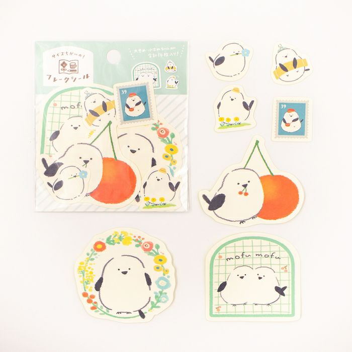 My Series Vol.4 Flake Stickers - Shimaenaga Long-tailed Tit - Furukawa Shiko - Default Title by Techo Treats Stationery