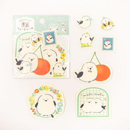 My Series Vol.4 Flake Stickers - Shimaenaga Long-tailed Tit - Furukawa Shiko - Default Title by Techo Treats Stationery