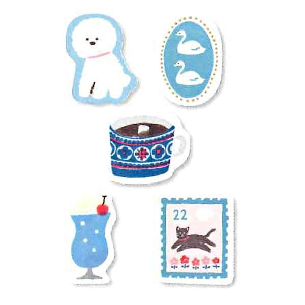 My Series Washi Flake Stickers - Blue Series - Furukawa Shiko - Default Title by Techo Treats Stationery