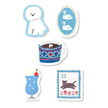 My Series Washi Flake Stickers - Blue Series - Furukawa Shiko - Default Title by Techo Treats Stationery